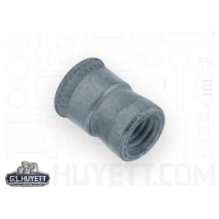 Huyett Rivet Nut, 1/4"-20 Thread Size, 0.400 in Flange Dia., .515 in L, Steel BTI-ATS9T-420/B